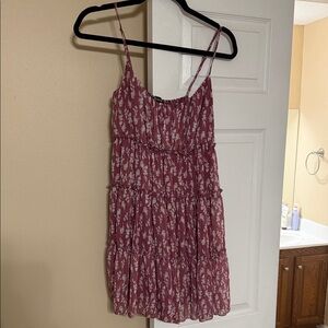 Red Floral Spaghetti Strap Dress